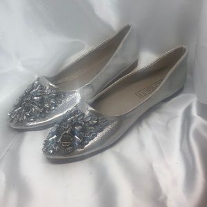 Glitter rhinestone flat women shoes